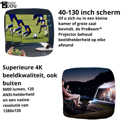 ProBeam™ Projector | Draadloos, HDMI, Bluetooth | 4K Ondersteuning | Ingebouwd Android 11