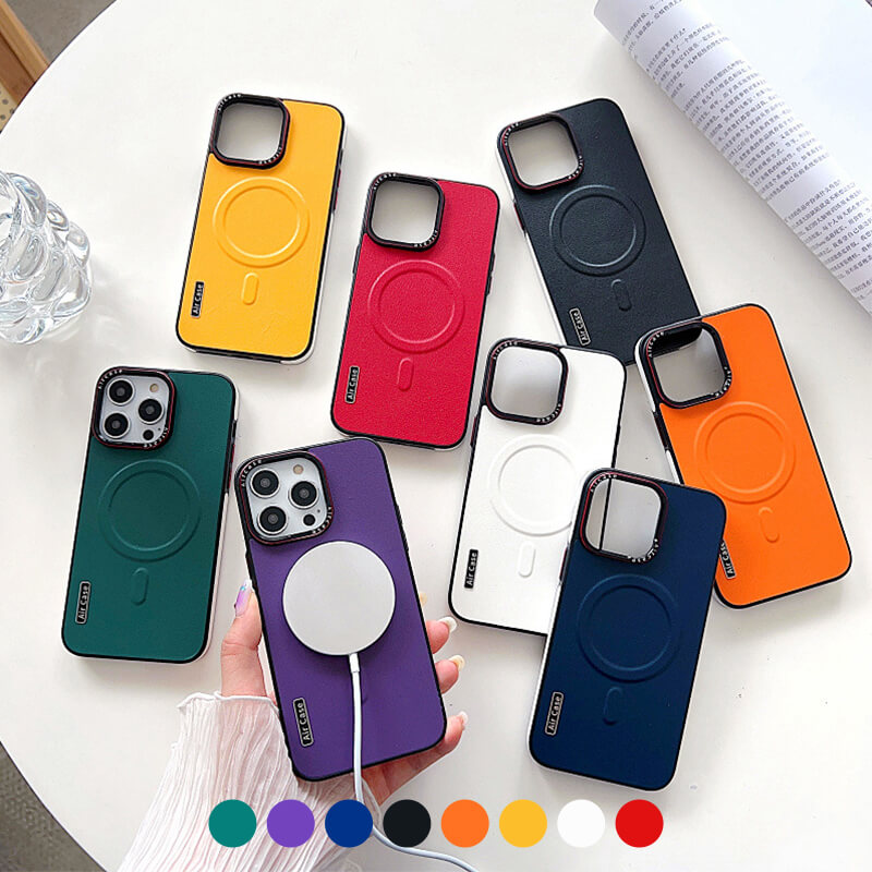 Leren magnetisch telefoonhoesje voor iPhone-serie